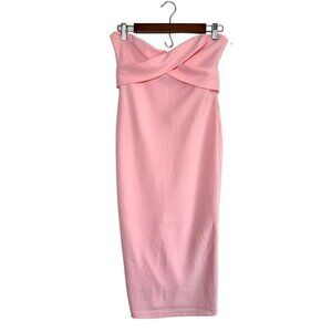 Love by Design Pink Strapless Midi Dress Size M